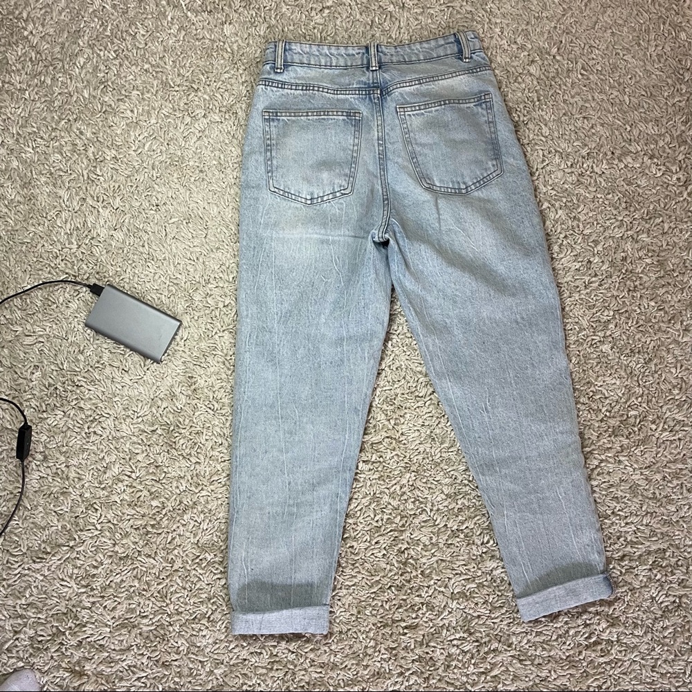 ❌SOLD. Denim&Co Moms Ripped Jeans | High Waist Rise, Blue, size 4 - Picture 4 of 5